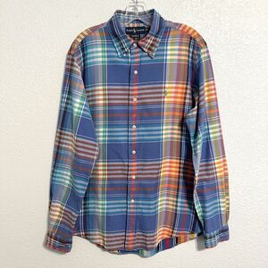 Ralph Lauren Shirt Men’s Size Large Madras Plaid Button Down Custom Fit